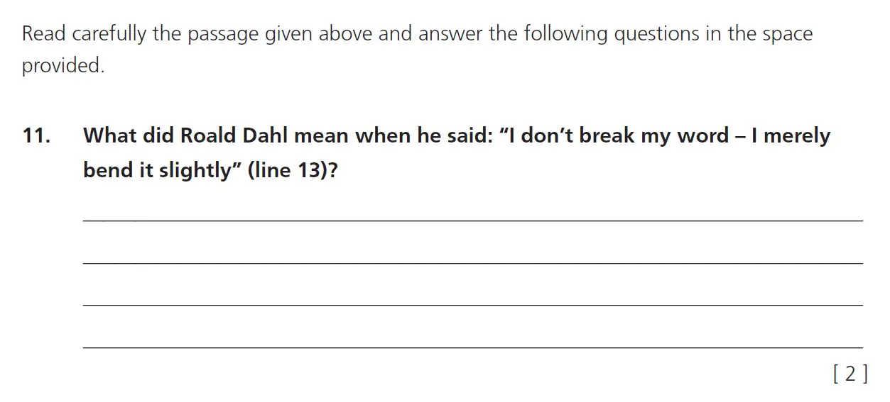 Question 11 - 11+ Comprehension – Summary – Test Paper 4