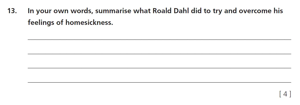 Question 13 - 11+ Comprehension – Summary – Test Paper 4