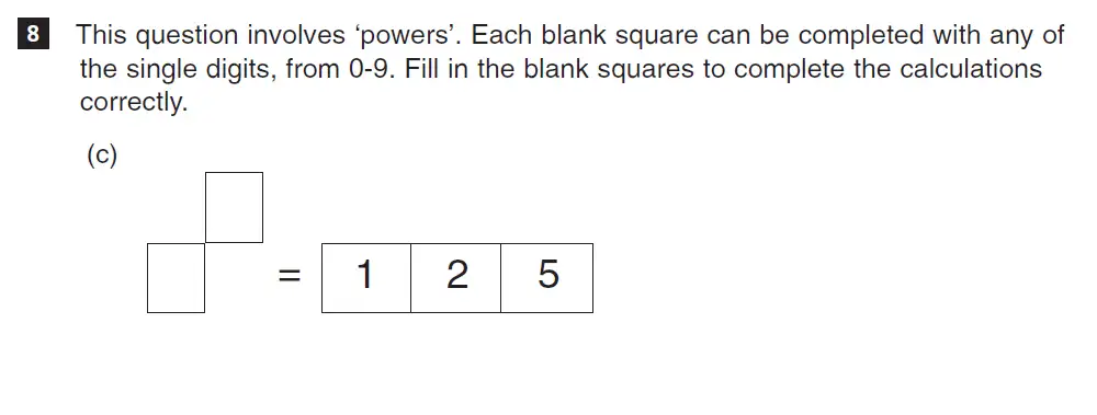 Question 8(c) - CSSE - 11 Plus Maths Entry Paper - 2018
