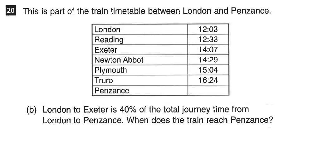 Question 20(b) - CSSE - 11 Plus Maths Entry Paper - 2019