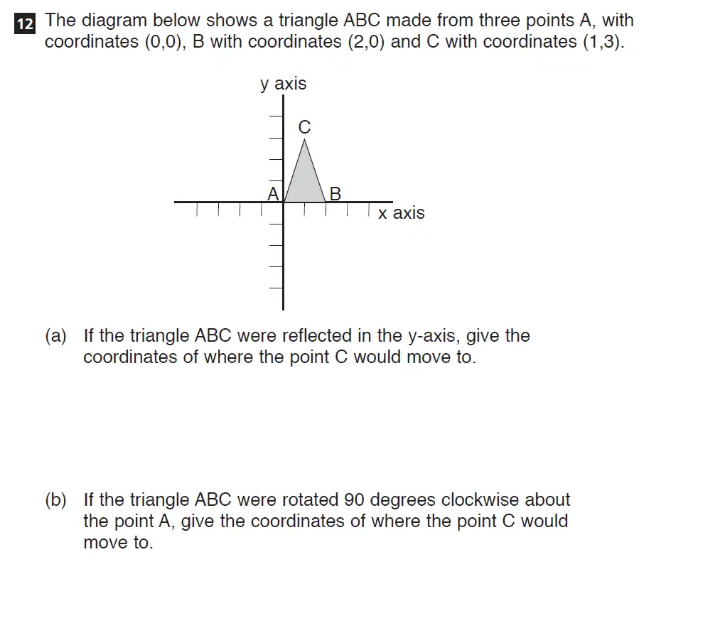 Question 12(12(a),12(b)) - CSSE - 11 Plus Maths Entry Paper - 2020