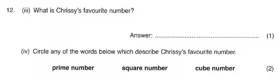 Question 12(12(c),12(d)) - ISEB - 11+ Maths Practice Paper - 2008