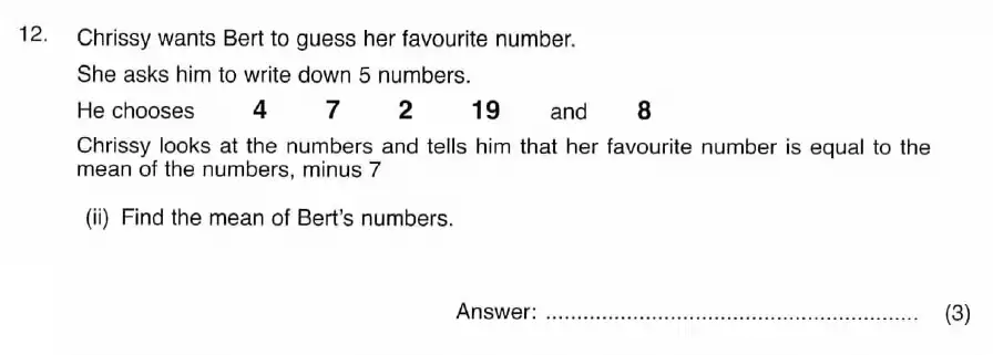 Question 12(b) - ISEB - 11+ Maths Practice Paper - 2008
