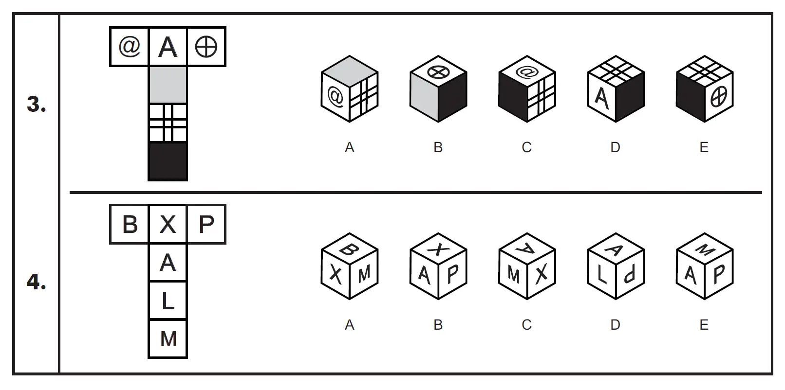 Question 03 & 04 - 11+ NVR - Nets and 3D Shapes - Practice Paper 1