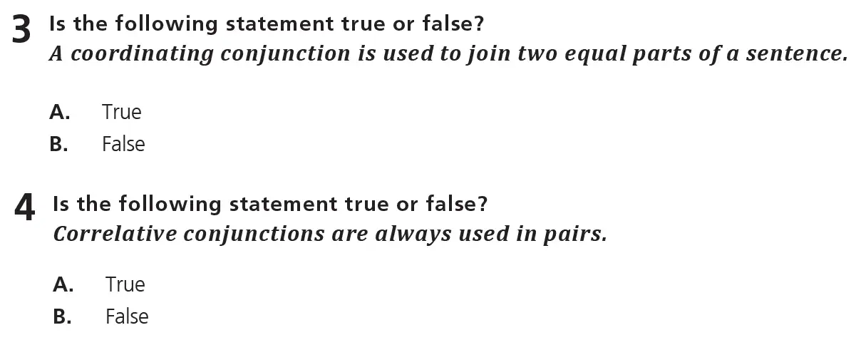 Question 02 - 11+ Free SPaG - Kinds of words (Conjunction) - Test Paper 6