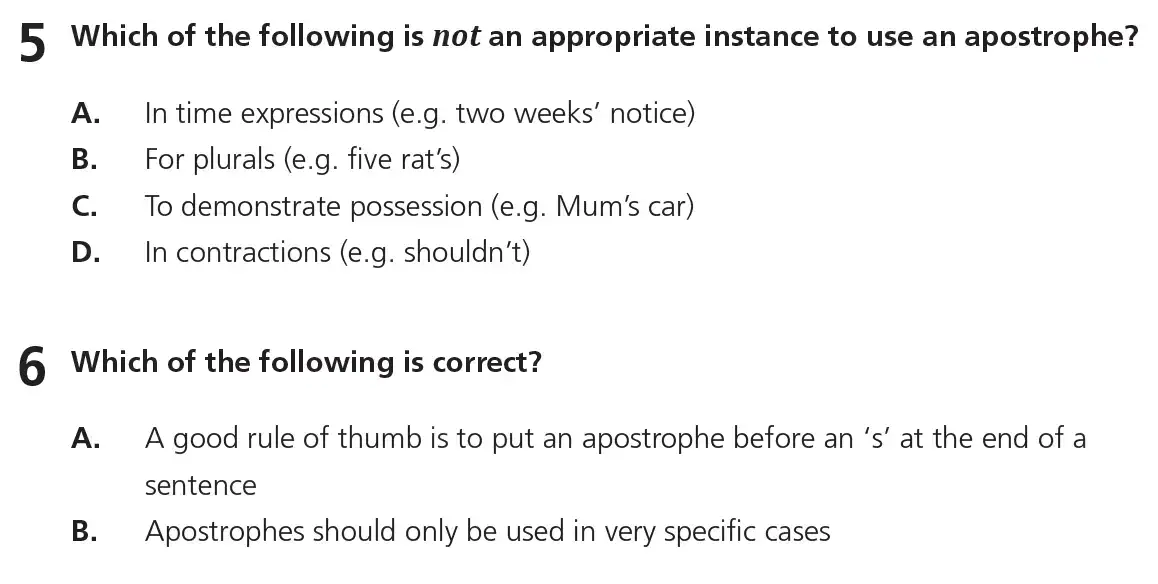 Question 03 - 11+ Free SPaG Punctuation - Test Paper 1