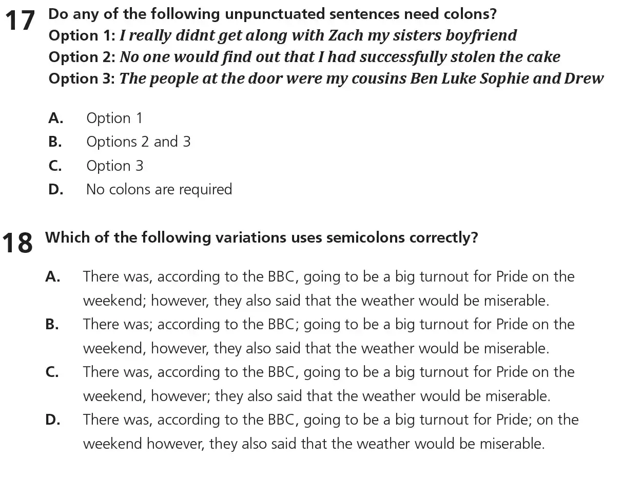 Question 09 - 11+ Free SPaG Punctuation - Test Paper 1