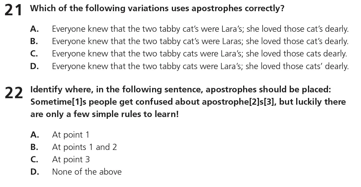 Question 11 - 11+ Free SPaG Punctuation - Test Paper 1