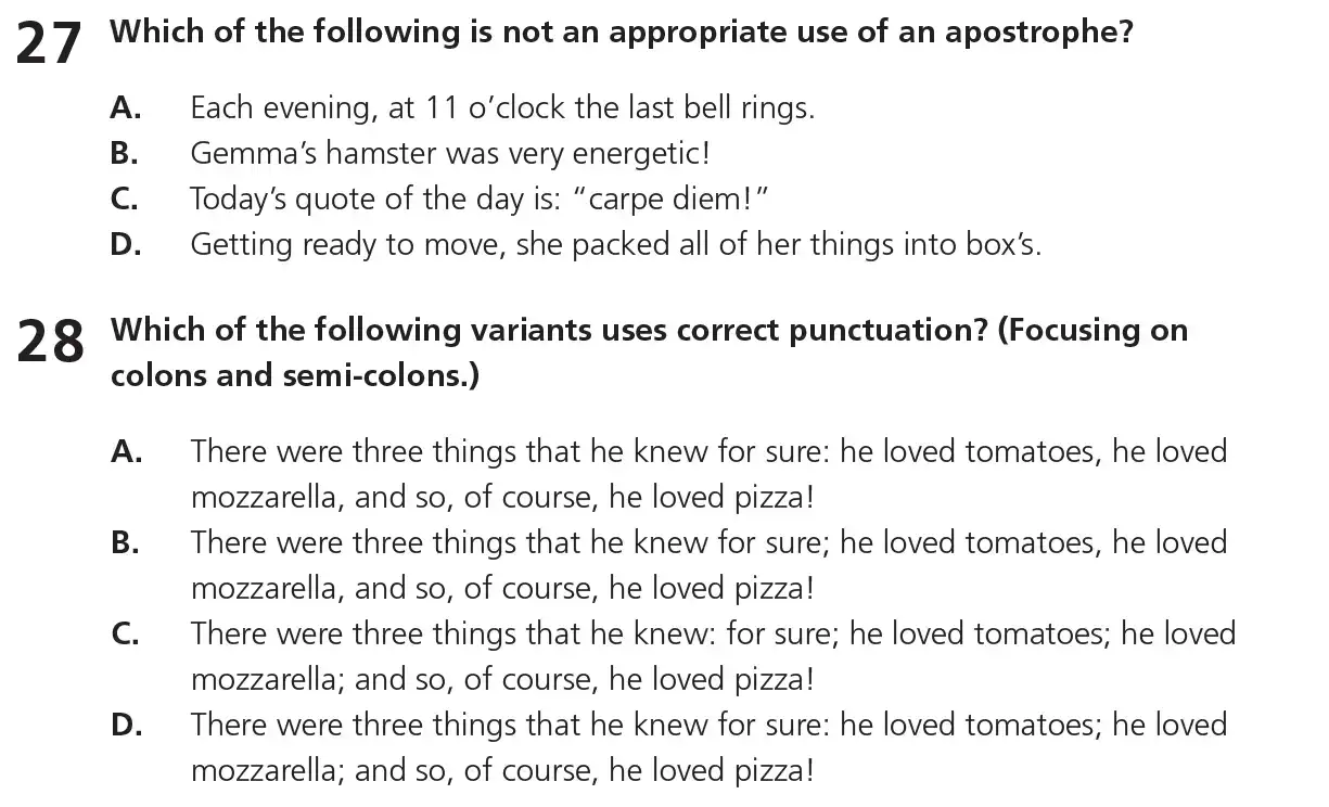 Question 14 - 11+ Free SPaG Punctuation - Test Paper 1