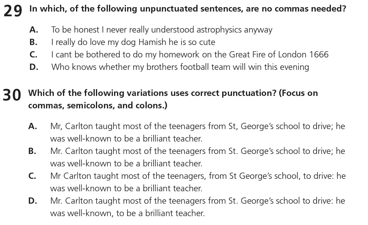 Question 15 - 11+ Free SPaG Punctuation - Test Paper 1