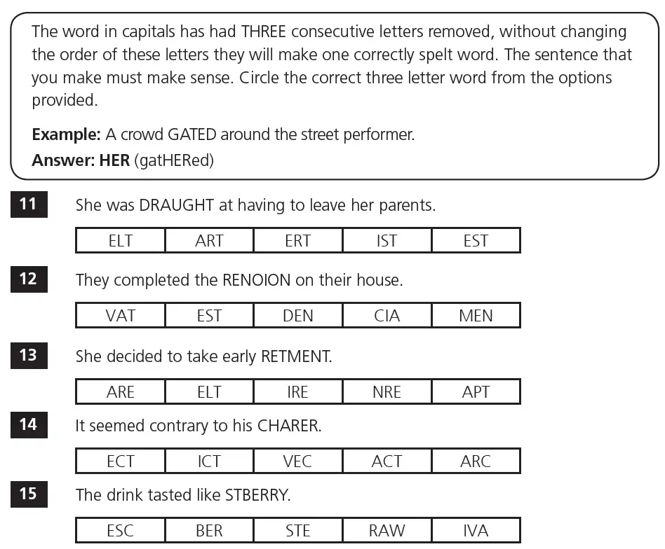 Question 4 - 11+ VR Making Words Practice Paper 1