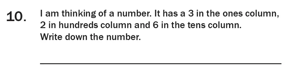 Question 11 - 7 Plus Maths Test Paper 1