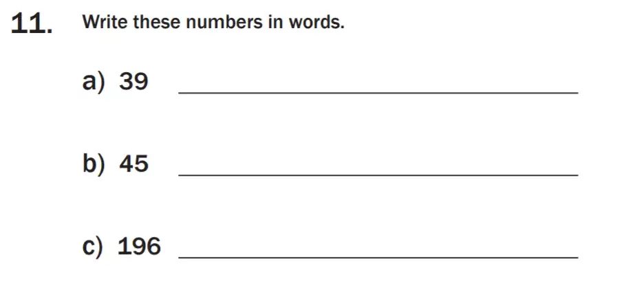 Question 12 - 7 Plus Maths Test Paper 1