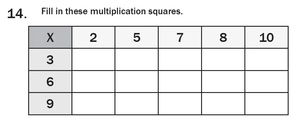 Question 15 - 7 Plus Maths Test Paper 1