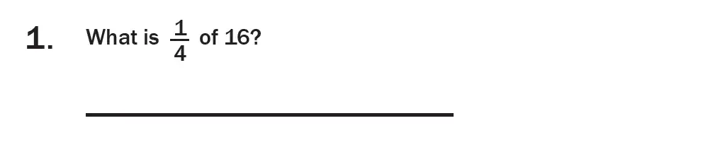 Question 01 - 7 Plus Maths Test Paper 2