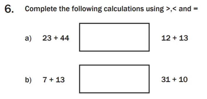 Question 06 - 7 Plus Maths Test Paper 2