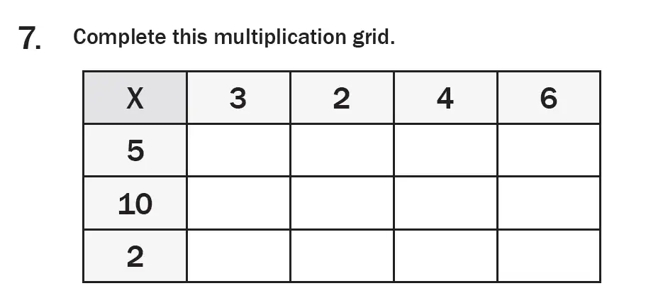 Question 07 - 7 Plus Maths Test Paper 2