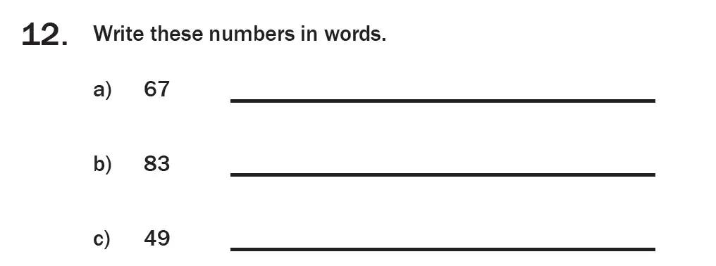Question 12 - 7 Plus Maths Test Paper 2
