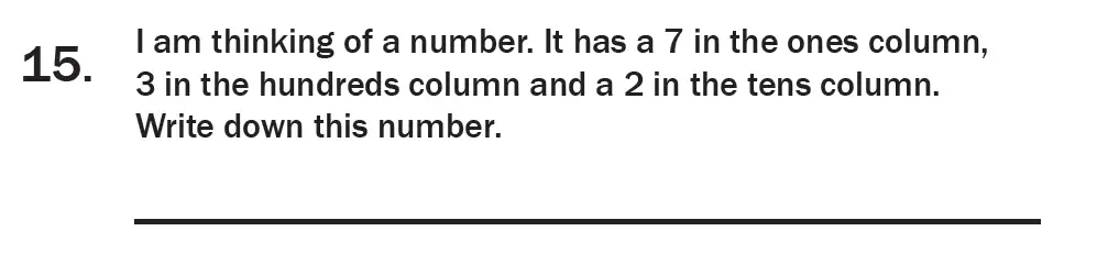 Question 15 - 7 Plus Maths Test Paper 2