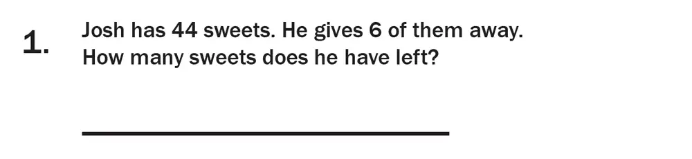 Question 01 - 7 Plus Maths Test Paper 3
