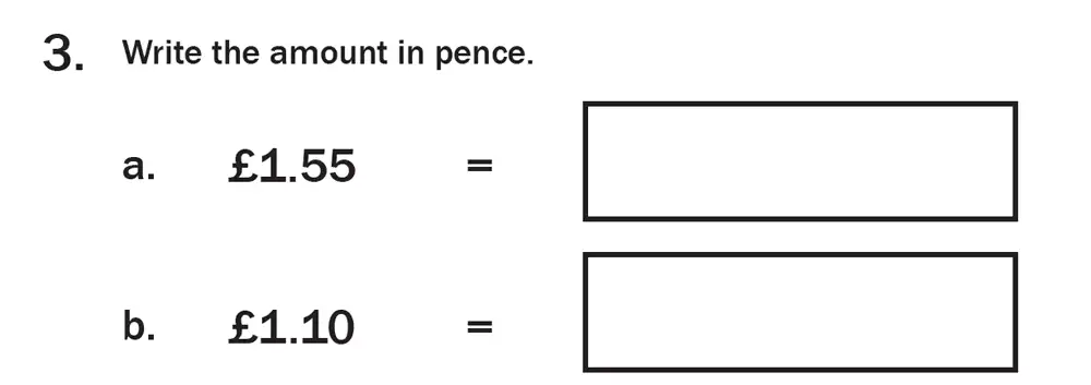 Question 03 - 7 Plus Maths Test Paper 3