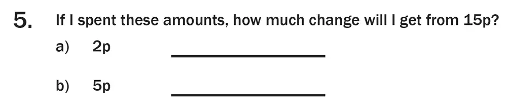 Question 05 - 7 Plus Maths Test Paper 3