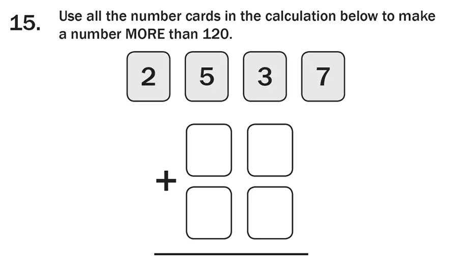 Question 17 - 7 Plus Maths Test Paper 3