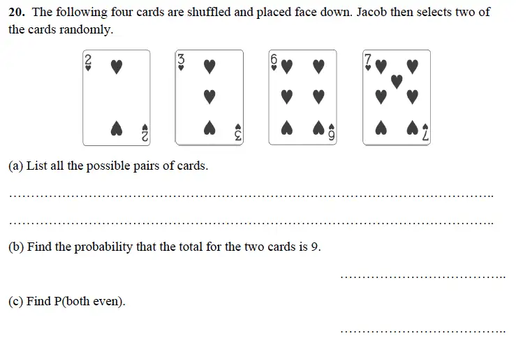 Question 20(20(a),20(b),20(c)) - Alleyn’s School – 13 Plus Maths Sample Examination Paper 1 2023