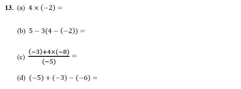 Question 13(13(a),13(b),13(c),13(d)) - Alleyn’s School – 13 Plus Maths Sample Examination Paper 2 2023