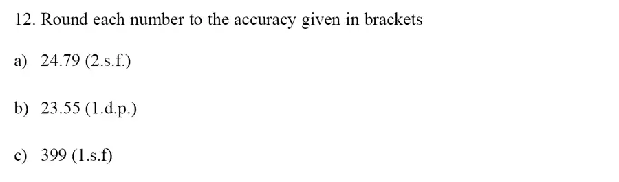 Question 12(12(a),12(b),12(c))(12(a),12(b),12(c)) - Emanuel School – 13 Plus Maths Sample Paper 2023