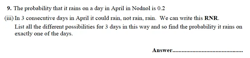 Question 9(iii) - Forest School – 13 Plus Maths Sample Paper 1 2023