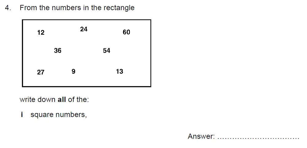 Question 4(i) - Kent College - 13 Plus Maths Sample Paper 2 2023