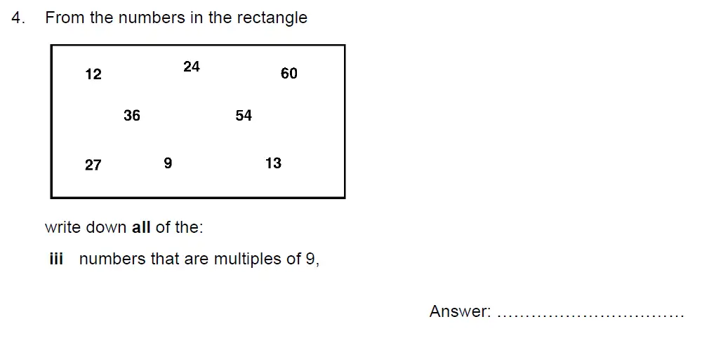 Question 4(iii) - Kent College - 13 Plus Maths Sample Paper 2 2023