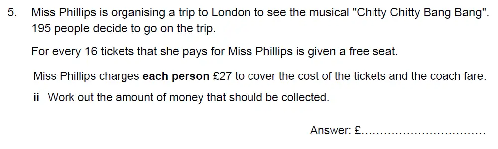 Question 5(ii) - Kent College - 13 Plus Maths Sample Paper 2 2023