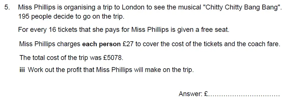 Question 5(iii) - Kent College - 13 Plus Maths Sample Paper 2 2023