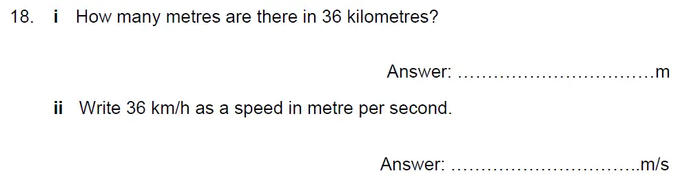 Question 18(18(i),18(ii)) - Kent College - 13 Plus Maths Sample Paper 2 2023