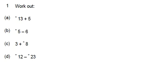 Question 1(a,b,c,d) - Kent College – 13 Plus Maths Sample Paper 2023