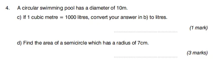 Question 4(c,d) - King’s College Junior School – 13 Plus Maths Calculator Paper 1 2023