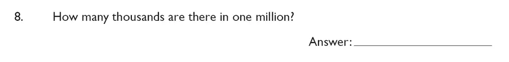 Question 8 - King’s College School – Mathematics Section A 11+ & Pre-test Specimen paper for 2020