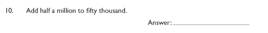 Question 10 - King’s College School – Mathematics Section A 11+ & Pre-test Specimen paper for 2020