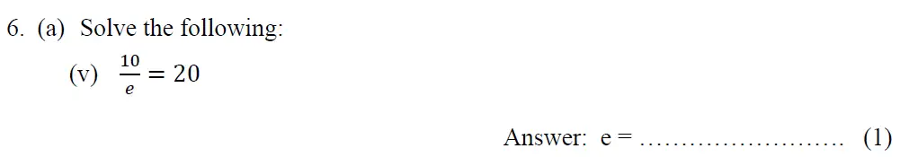 Question 6(a(v)) - Tonbridge School - 13 Plus Maths Year 9 Sample B 2023