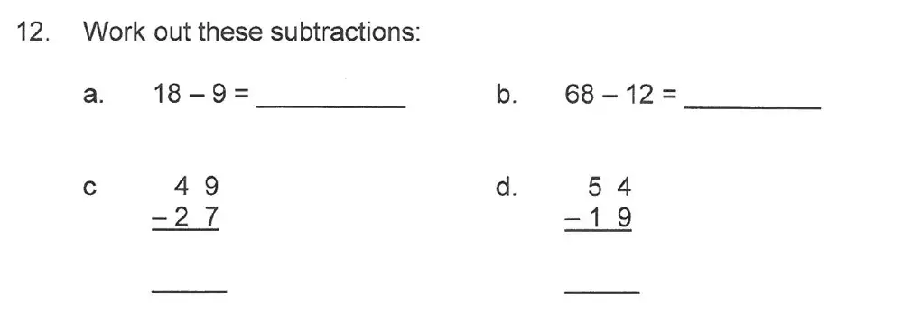 Question 12 - Solihull School – 7 Plus Maths Sample Paper 1