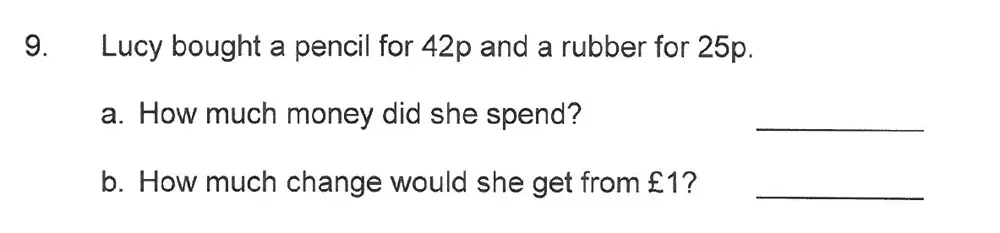 Question 09 - Solihull School – 7 Plus Maths Sample Paper 1