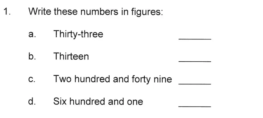 Question 01 - Solihull School – 7 Plus Maths Sample Paper 2