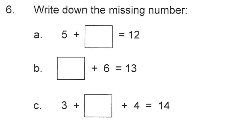 Question 08 - Solihull School – 7 Plus Maths Sample Paper 2