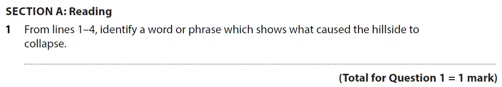 Question 01 - GCSE Edexcel English Language Predicted Paper 1