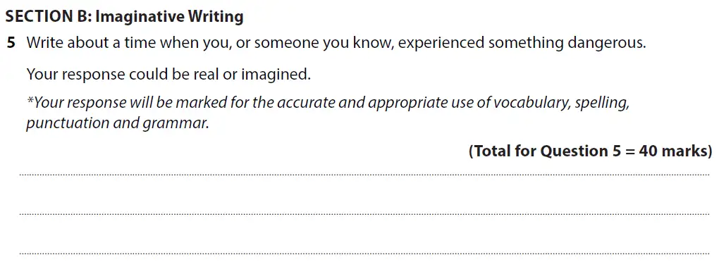 Writing task 01 - GCSE Edexcel English Language Predicted Paper 1