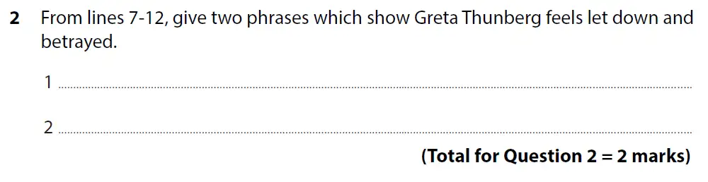 Question 02 - GCSE Edexcel English Language Predicted Paper 2