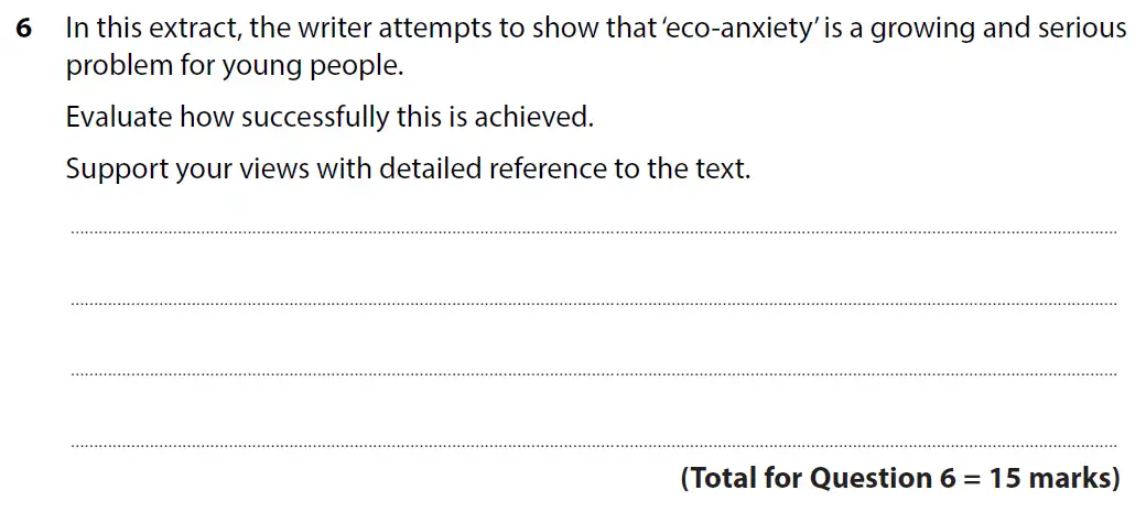 Question 06 - GCSE Edexcel English Language Predicted Paper 2