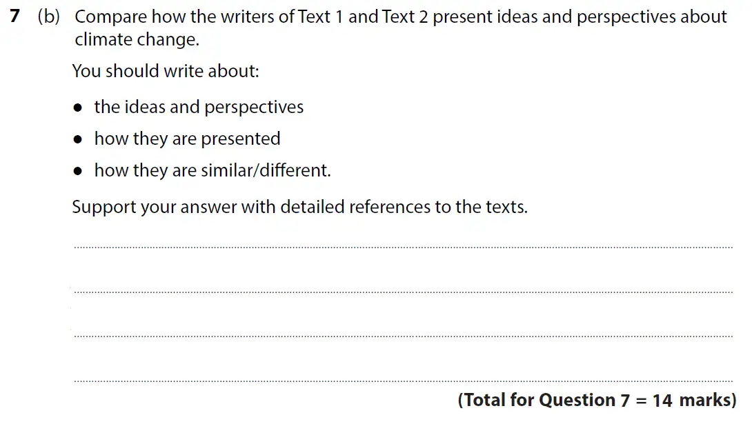 Question 08 - GCSE Edexcel English Language Predicted Paper 2